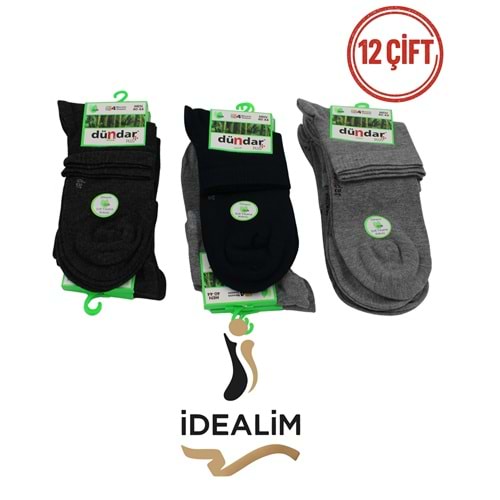 DÜNDAR PLUS 12Lİ ERKEK BAMBU KONÇ PATİK ÇORAP - DÜNDAR - BAMBU - ASORTİ - 40-44
