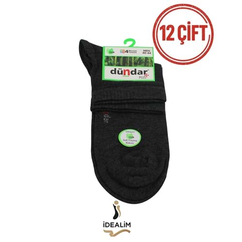 DÜNDAR PLUS 12Lİ ERKEK BAMBU KONÇ PATİK ÇORAP - DÜNDAR - BAMBU - SİYAH - 40-44
