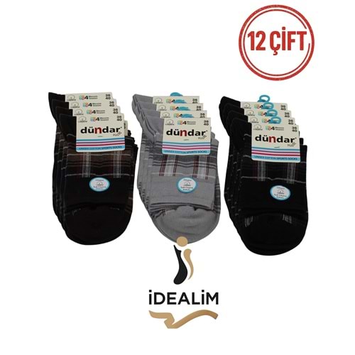 DÜNDAR PLUS 12Lİ COTTON UNISEX SPORTS ÇORAP - DÜNDAR - COTTON - ASORTİ - 36-40