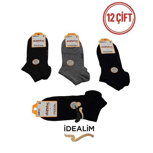 DÜNDAR PLUS 12Lİ KADIN MODAL PATİK ÇORAP - MODAL - K.ASORTİ - 36-40