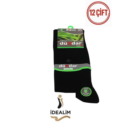 DÜNDAR PLUS 12Lİ GARSON BAMBU 4 MEVSİM ÇORAP - BAMBU - 4780-SİYAH-36-40