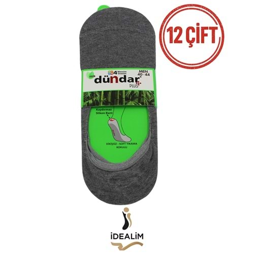 DÜNDAR PLUS 12Lİ ERKEK BAMBU BABET ÇORAP - BAMBU - GRİ - 40-44