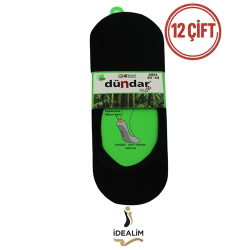 DÜNDAR PLUS 12Lİ ERKEK BAMBU BABET ÇORAP - BAMBU - SİYAH - 40-44