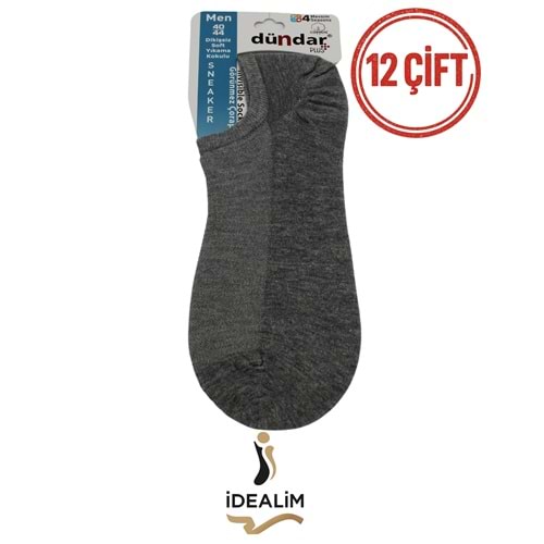 DÜNDAR PLUS 12Lİ ERKEK COTTON SNEAKER - COTTON - 5558-GRİ-40-44