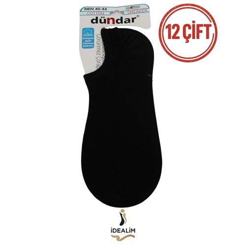 DÜNDAR PLUS 12Lİ ERKEK COTTON SNEAKER - COTTON - 5558-SİYAH-40-44