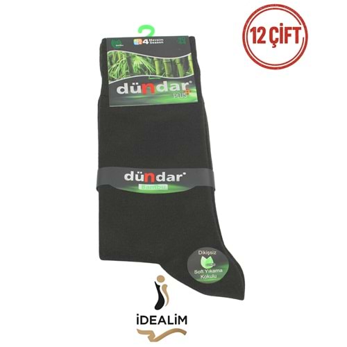 DÜNDAR PLUS 12Lİ ERKEK BAMBU LYCRA SOKET ÇORAP - BAMBU - ANTRASİT - 40-44