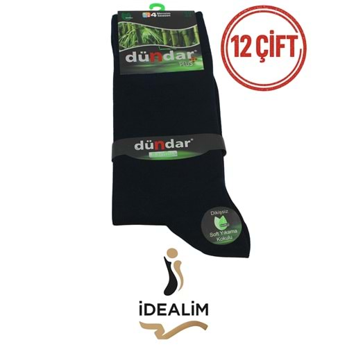 DÜNDAR PLUS 12Lİ ERKEK BAMBU LYCRA SOKET ÇORAP - BAMBU - LACİVERT - 40-44