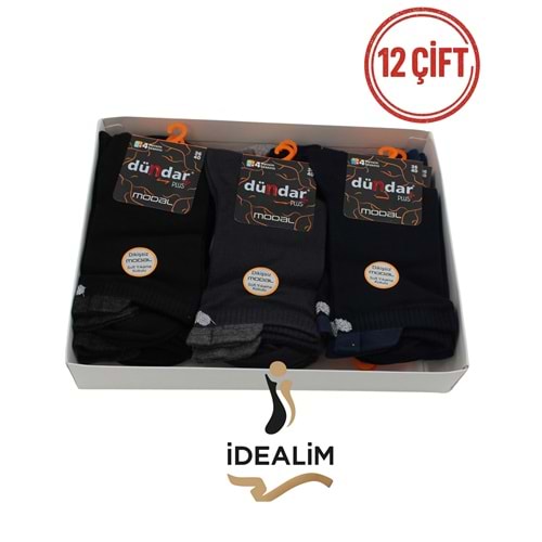 DÜNDAR PLUS 12Lİ KADIN MODAL SOKET ÇORAP - MODAL-B-1 - K.ASORTİ - 36-40