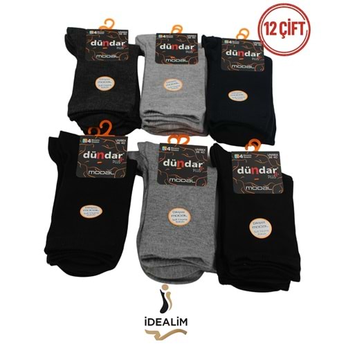 DÜNDAR PLUS 12Lİ KADIN MODAL SOKET ÇORAP - MODAL-B-1 - A.ASORTİ - 36-40
