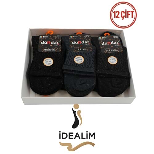 DÜNDAR PLUS 12Lİ KADIN MODAL SOKET ÇORAP - MODAL-B-1 - K.ASORTİ - 36-40