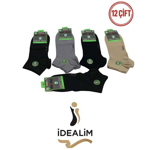 DÜNDAR PLUS 12Lİ ERKEK BAMBU PATİK (DİYABETİK) ÇORAP - BAMBU - ASORTİ - 40-44