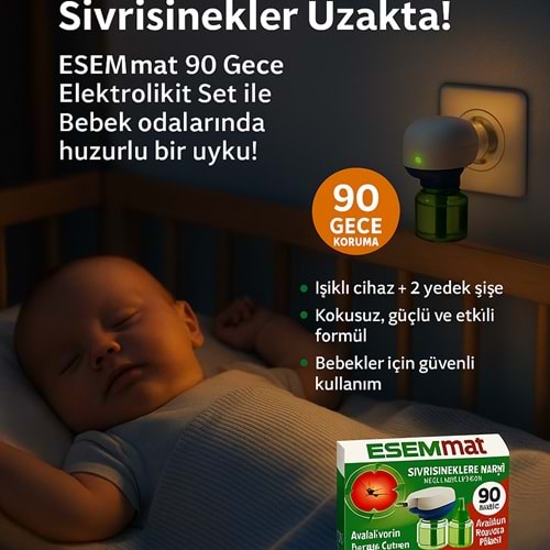 ESEMmat Kablosuz Elektrolikit Set 90 Gece (Cihaz + 2 yedek)