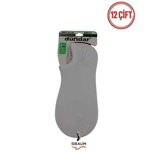 DÜNDAR PLUS 12Lİ ERKEK SNEAKERS ÇORAP - BAMBU - 6883-BEYAZ-40-44