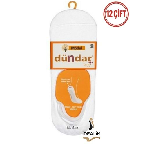 DÜNDAR PLUS 12Lİ KADIN MODAL BABET - MODAL - BEYAZ - 36-40