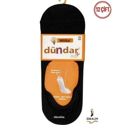 DÜNDAR PLUS 12Lİ KADIN MODAL BABET - MODAL - SİYAH - 36-40