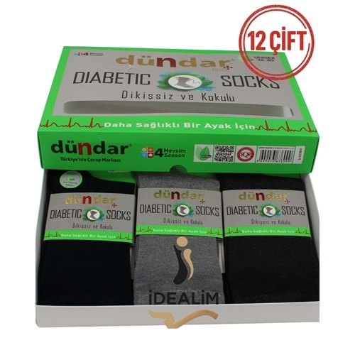 DÜNDAR 12Lİ UNİSEX BAMBU DİYABETİK ÇORAP
