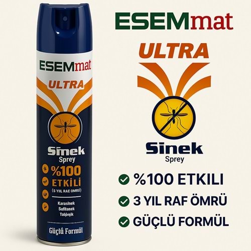 ESEMmat Ultra Sineklere Karşı Sprey 300ml %100 Etkili