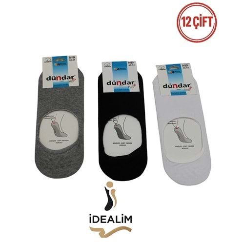 DÜNDAR PLUS 12Lİ ERKEK COTTON BABET ÇORAP - 8207-ASORTİ-40-44