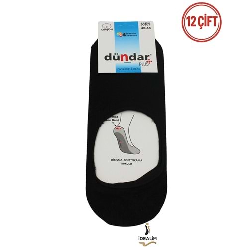DÜNDAR PLUS 12Lİ ERKEK COTTON BABET ÇORAP - 8207-SİYAH-40-44