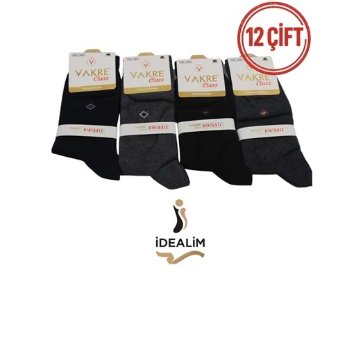 VAKRE 12Lİ ERKEK DİKİŞSİZ SOKET ÇORAP