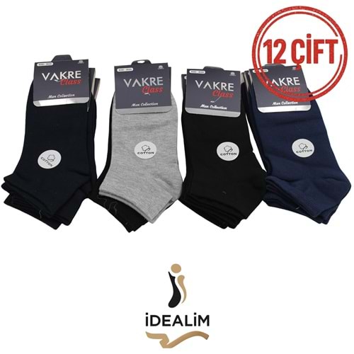 VAKRE 12Lİ ERKEK PENYE PATİK - PENYE PATİK - ASORTİ - 40-44