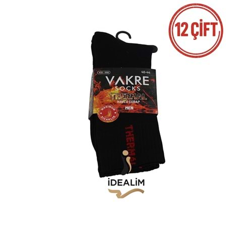 VAKRE 12Lİ ERKEK TERMAL HAVLU SOKET - THERMAL-HAVLU - ASORTİ - 40-44