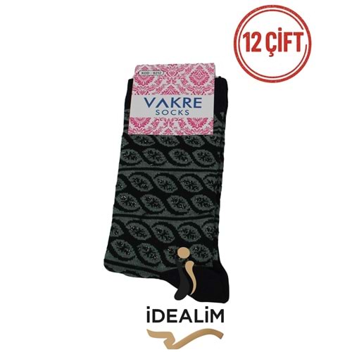 VAKRE 12Lİ BAYAN SOKET ÇORAP - COTTON-B-HALKA DESEN - ASORTİ - 36-40