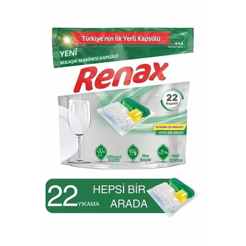RENAX 22Lİ BULAŞIK MAKİNASI TABLETİ