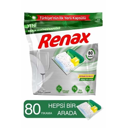 RENAX 80Lİ BULAŞIK MAKİNASI TABLETİ
