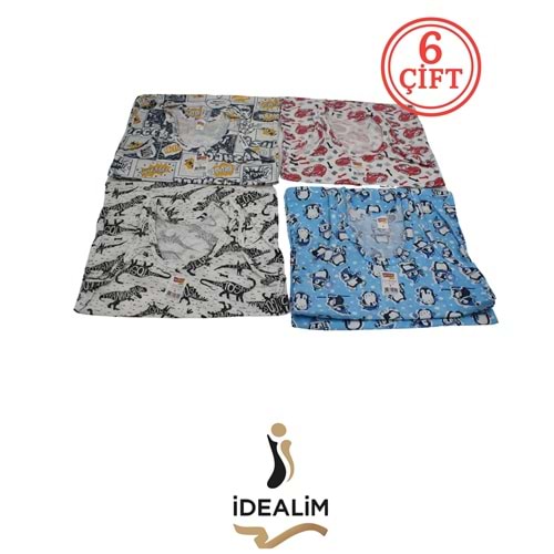 DORUK 6LI ERK ÇOCUK BASKILI ATLET - ASORTİ - 2