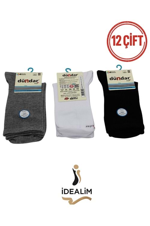 DÜNDAR 12Lİ ERKEK COTTON SPORTS ÇORAP - COTTON - ASORTİ - 40-44
