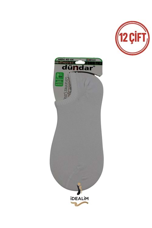 DÜNDAR PLUS 12Lİ ERKEK SNEAKERS ÇORAP - BAMBU - 6883-BEYAZ-40-44