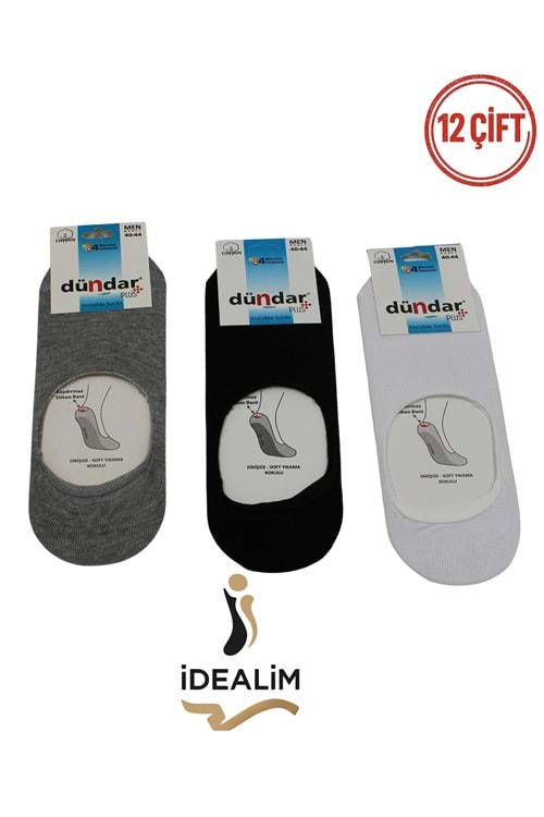 DÜNDAR PLUS 12Lİ ERKEK COTTON BABET ÇORAP - 8207-ASORTİ-40-44