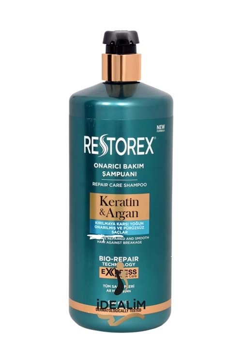 Restorex 900ML Onarıcı Bakım Şampuan Keratin+Argan (Kırılmaya Karşı Yoğun Onarılmış ve Pürüzsüz Saçlar)