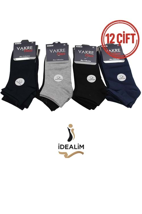 VAKRE 12Lİ ERKEK PENYE PATİK - PENYE PATİK - ASORTİ - 40-44