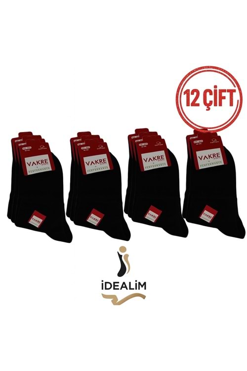 VAKRE 12Lİ ERKEK KOLEJ-UZUN KONÇ - KOLEJ-E-UZUN - SİYAH - 40-44