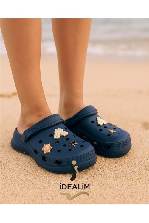 İDEALİM Rahat Tabanlı Yüksek Ölçekli Hastane Aşçı Hemşire Doktor Terliği - 225 İNCİ TAŞLI - LACİVERT - 37