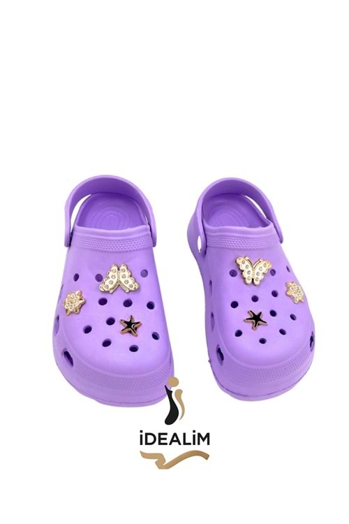 İDEALİM Rahat Tabanlı Yüksek Ölçekli Hastane Aşçı Hemşire Doktor Terliği - 225 TAŞLI - LİLA - 39