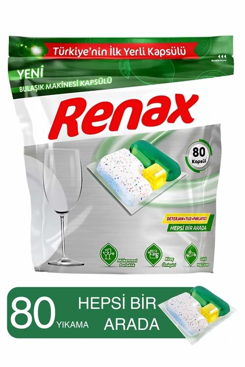 RENAX 80Lİ BULAŞIK MAKİNASI TABLETİ