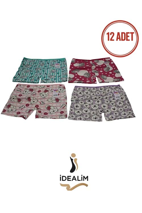 DORUK 12Lİ KIZ ÇOCUK EMP BOXER - ASORTİ - 3