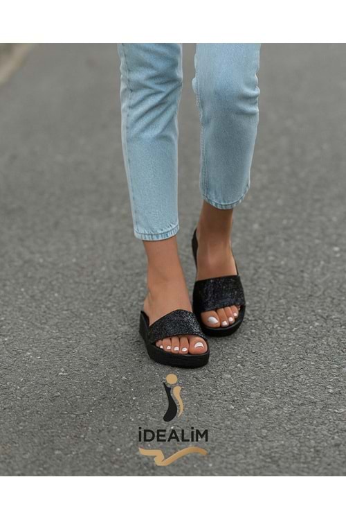 Bayan Taşlı Terlik - DAYE - BAYAN TAŞLI - SİYAH - 40