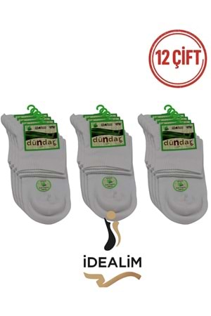DÜNDAR PLUS 12Lİ BAMBU KONÇ PATİK ÇORAP - BAMBU - BEYAZ - 36-40