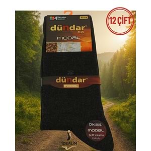 DÜNDAR PLUS 12Lİ ERKEK MODAL LYCRA SOKET ÇORAP - MODAL - ASORTİ - 40-44