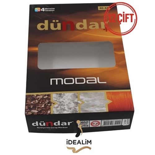 DÜNDAR PLUS 12Lİ ERKEK MODAL LYCRA SOKET ÇORAP