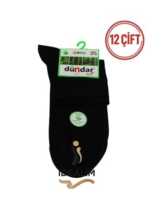 DÜNDAR PLUS 12Lİ ERKEK BAMBU KONÇ PATİK ÇORAP - DÜNDAR - BAMBU - SİYAH - 40-44