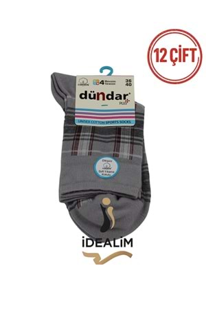 DÜNDAR PLUS 12Lİ COTTON UNISEX SPORTS ÇORAP - DÜNDAR - COTTON - ASORTİ - 36-40