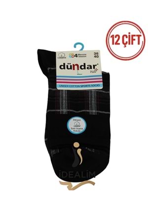 DÜNDAR PLUS 12Lİ COTTON UNISEX SPORTS ÇORAP - DÜNDAR - COTTON - ASORTİ - 36-40