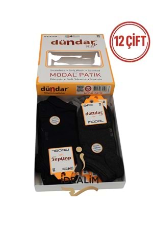 DÜNDAR PLUS 12Lİ KADIN MODAL PATİK ÇORAP - MODAL - K.ASORTİ - 36-40