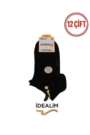 DÜNDAR PLUS 12Lİ KADIN MODAL PATİK ÇORAP - MODAL - SİYAH - 36-40