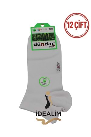 DÜNDAR PLUS 12Lİ ERKEK BAMBU PATİK ÇORAP - DÜNDAR - BAMBU - BEYAZ - 40-44